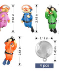 4 Pack Floating Diver Fish Tank Decorations Cute Lil Diver Cartoon Playmate With Floating Device For Aquariums Adorbs