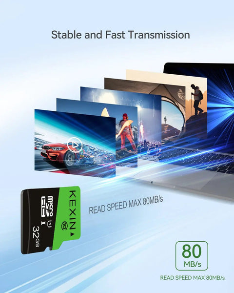 Five 32GB Micro SD Cards With SD Adapters UHS I C10 U1 High Speed Memory Cards for stable and fast data transfer