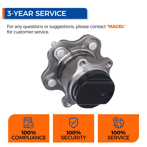 Rear Wheel Hub Bearing Assembly Fits Nissan Rogue 2008 to 2013 And Rogue Select 2014 to 2015 With 5 Lugs shown side view