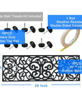 Outdoor Non Slip Rubber Stair Treads Set Of 4 With Stay On Kit Butterfly Design Anti Slip Mats For Steps 30 X 10 Inches with carpet tape