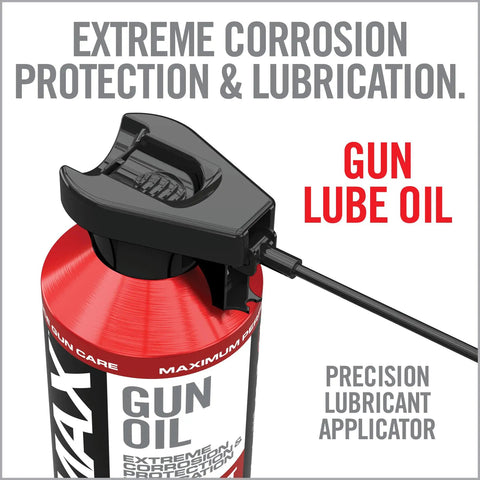 12 Ounce All In One Gun Oil And Cleaner Heavy Duty Lubricant And Rust Protectant applicator close-up