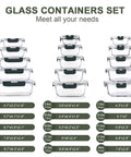 30 Piece Glass Food Storage Containers Set With Snap Lock Lids Airtight Meal Prep Containers For Microwave Oven Freezer And Dishwasher
