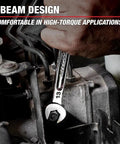 7 Piece Ratcheting SAE Wrench Set In Tough Polycarbonate Case Delivers Smooth Mechanical Ratcheting Action, wrench in use