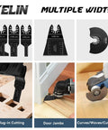 Top Shelf 120 Piece Oscillating Multi Tool Accessory Kit Packing Tough As Nails Cutting Sanding And Scraping Blades, KELIN multiple width blades for various cutting tasks.