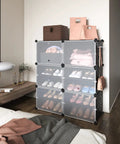 Space Saving 6 Tier Shoe Rack Organizer Holds 24 Pairs Free Standing Stackable Shoe Cabinet With 2 Versatile Hooks For Bedroom Black Durable Easy Assembly Ideal For Closets Dorms Entryways No Drama