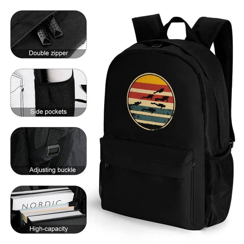 Retro Scuba Dive Style 16 Inch Laptop Backpack With Large Capacity Daypack featuring durable polyester and padded straps