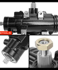 Heavy Duty Power Steering Gearbox For Chevy Camaro Chevelle El Camino Malibu Monte Carlo 1964 1976 showing matte black finish and fittings.