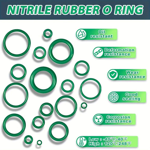 Huge 595 Piece Metric And SAE O Ring Kit With 36 Sizes For Automotive A C Compressor And Plumbing DIY Friendly Rubber Seals