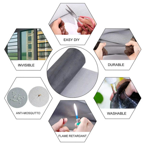 Screen Roll 36 Inch By 100 Foot UV Protective Fiberglass Mesh For Doors And Windows, Continuous Roll features and benefits