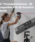 ProTap 2-in-1 Laser Measure & Line Laser 393 FT - Distance Meter shown with a woman using it on a wall for construction.