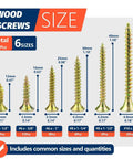 High Hardness Phillips Drive Flat Head Wood Screws With Coarse Threads For Strong Wood To Wood Joints size chart
