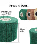 Heavy Duty 120mm Nylon Wire Polishing Wheel With 100x19mm Burnishing Drum Brush, green, for polishing metal surfaces.