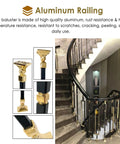 Top Notch Gold Aluminum Stair Balusters With Adjustable Railing Spindles crafted for indoor patio and deck use displaying elegant design.