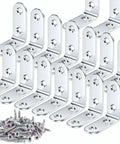 Stainless Steel L Bracket Set For Shelves 16 Pieces With 64 Screws 40mm By 40mm 90 Degree Right Angle Corner Braces For Wood