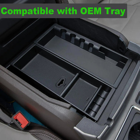 Center Console Organizer Insert For 2024 2025 2026 Ford F150 And F150 Lightning ABS Plastic Half Sized Tray Armrest Storage Box