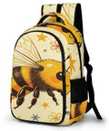 Dope Starry Floral Patriot Bee Print Backpack For Unisex Use Large Capacity Durable Polyester Breathable Easy Clean With Smooth Zipper