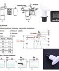 Ultrasonic Liquid Level Sensor With Temperature Display For Indoor Water Tanks Level Meter and Indicator, installation guide and unit.