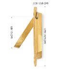Side view of inlaid flush brass cabinet handle with measurements, part of the Inlaid Flush Brass Cabinet Handles Set Of 2.