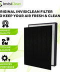 Claro Genuine True HEPA Replacement Filter With Activated Charcoal Prefilter For IC 4524 Air Purifier displayed with text