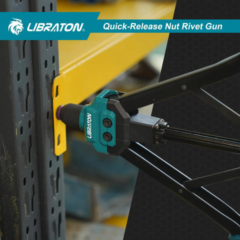 Rivet Nut Tool Kit 16 Inch Hand Rivnut Kit With 11 Interchangeable Mandrels and 110 Rivet Nuts in use on metal frame