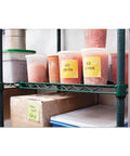 Extreme Adhesive Orange Sticky Notes 3x3 Inches For Rugged Jobsites on containers with 'No Onion' label in cold storage