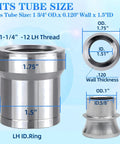 Slack Free 1.25 Inch Heim Joint Rod End Kit With Left And Right Hand Thread Spacers Tube Adapters Jam Nuts for 1.75in OD use.