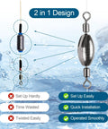 34Pcs Fishing Weights With Rolling Swivel Brass Sinkers 2 In 1 Tackle Kit design and installation benefits