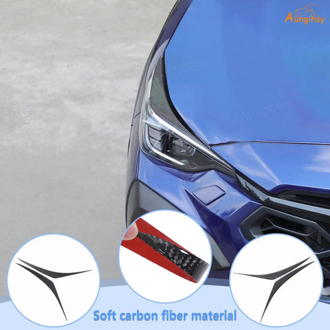 Subaru Crosstrek Front Headlight Eyebrow Trim Strips Eyelids Eye Lid Decorative Sticker Upper Panel For 2024 2025 on car