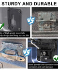 Comparison of Heavy Duty Truck Bed Tie Down Anchors 4 Pack Cargo Brackets, showcasing durable materials and anti-corrosion features.