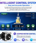 Savage High-Flow Automatic Bottle Filler Machine With Precision Multi-Mode Tech For Narrow Mouth Bottles And Tiny Neck Diameters Starting At 2mm, LCD control panel features filling settings.