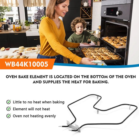 Woman baking with Bake Element Oven Heating Replacement For General Electric Hotpoint Kenmore WB44K10005 in kitchen.