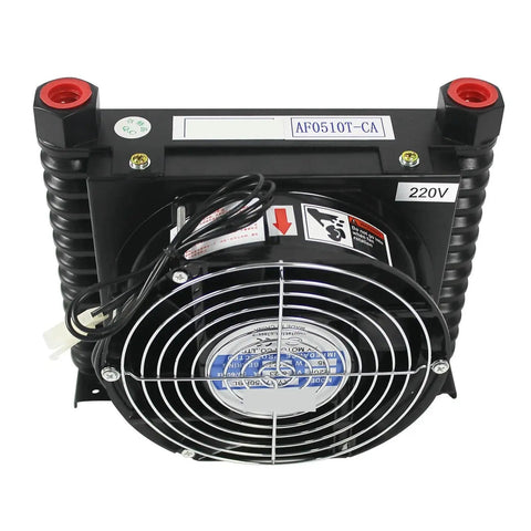 Top view of Beefy 10 L Per Min Hydraulic Cooler Air Cooled Oil Radiator Heat Exchanger For CNC Hydraulic System DC 12 V