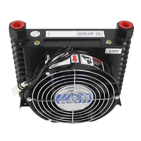 Beefy Air Cooled Hydraulic Oil Cooler Radiator For CNC Systems With 1.2 Kilowatts Cooling Power 10 Liters Per Minute Flow 1 MPa Working Pressure DC 24V Heavy Duty Heat Exchanger For Efficient Shock Absorption