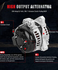 High Output 100 Amp Alternator For Toyota RAV4 2.4L 2006 2007 2008 Replacement, visible electrical connections and pulley