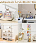 Clear Acrylic Purse Organizer Display Case For Closet With Magnetic Door See Through Handbag Storage Box 3 Pack Pro Grade