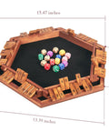 Upgraded Shut The Box Dice Game For 1 To 6 Players With Wooden Board And 16 Dice, hexagonal board with colored dice