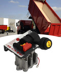 Proportional Control Valves With PTO Switch For Dump Truck Hydraulic System, visible mounted on a hydraulic system next to tipper truck.