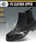 Unisex Steel Toe Chelsea Boots For Work Sites, Waterproof, Lightweight, Non Slip Safety Boots, Puncture Proof Kevlar Midsole
