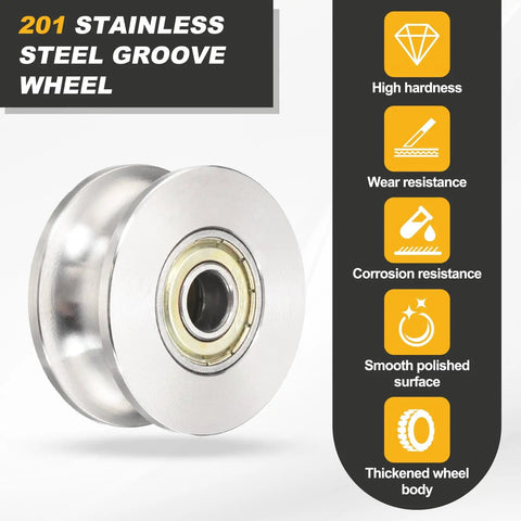Heavy Duty U Groove Pulley Wheel Machined From 201 Stainless Steel For Zero Slippage Belt Transmissions that is polished and durable.