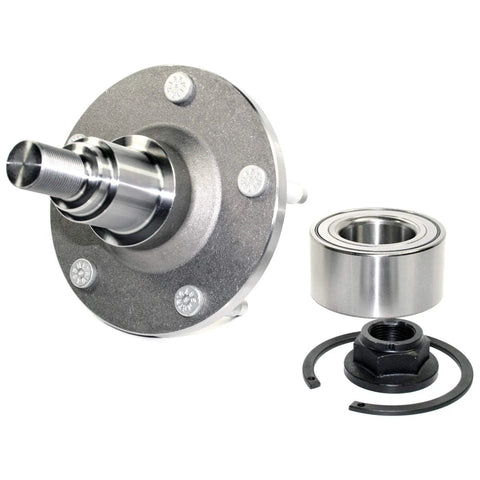 Rear Wheel Hub Repair Kit For 2001 2012 FWD Escape With Complete Bearing And Hub Assembly Includes New Hub Bearing Studs Snap Ring And Axle Nut Forged Flange For Precise Vehicle Fit shown with individual components