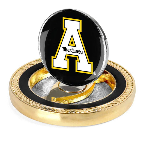 Appalachian State Mountaineers Challenge Coin With Two Magnetic Golf Ball Markers, Team Color Ring, Heavy Duty Magnetic Secure