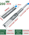 Real Deal Heavy Duty 1050Mm Drawer Slides With Lock Full Extension Ball Bearing Side Mount Rails 120Kg Load Capacity Zero Wobble Glide For Campers And Trucks 1 Pair showing detailed dimensions.