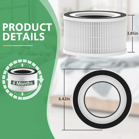 Product details of 2 Pack HEPA Replacement Filters For Fillo Halo Mooka Allo Air Purifiers Compatible With Afloia 3 In 1 Filtration
