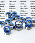 RC Car Ball Bearings Set Rubber Sealed Or Metal Shielded In Mixed Sizes 2x6x3 5x10x4 5x8x2.5 4x10x4 5x11x4 6x12x4 12x18x4mm Plus 4x8x3mm Chrome Steel GCr15 Low Vibration High Speed Hobby RC Cars, mixed bearing sizes