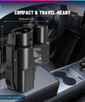 Hella Durable NACS To CCS1 Adapter For Tesla Superchargers in car console, compact size 10.6cm x 12.5cm, travel-ready design.