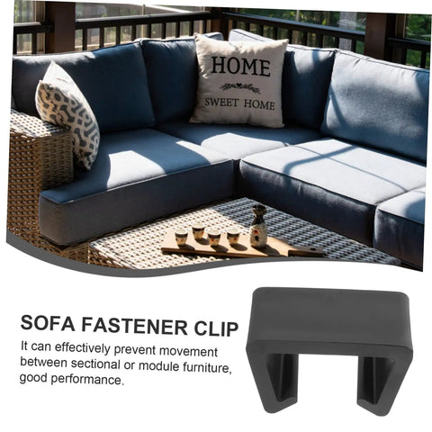 Close-up of 12 Piece Outdoor Furniture Clips for Sofa and Patio Wicker Chairs Easy to Install No Tools Needed Sturdy Rattan Connectors.