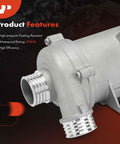 Close-up of 4 Pins Engine Electric Water Pump For BMW 2.0L Vehicles, showing aluminum housing and high-pressure resistance features.