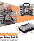 Rotary Tool Accessories Kit Do-It-All 361 Pieces in PS case with handle, perfect for cutting, grinding, sanding, DIY projects.