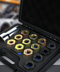 Tesmirror 16-piece axle spindle rethreading kit with dies and extension bar in a hard case