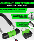 Heavy Duty Bike Lock Set With U Lock, 4Ft Steel Security Cable, Padlock And Four Lighted Keys For E Bikes, Motorcycles featured